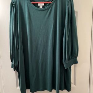 2/20 or 3 for 24 Ava and Viv grey top with pleated sleeve detail